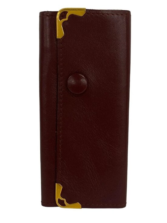 Cartier Accessories - Cartier Must Line - Bordeaux Gold Leather Hardware Key Case